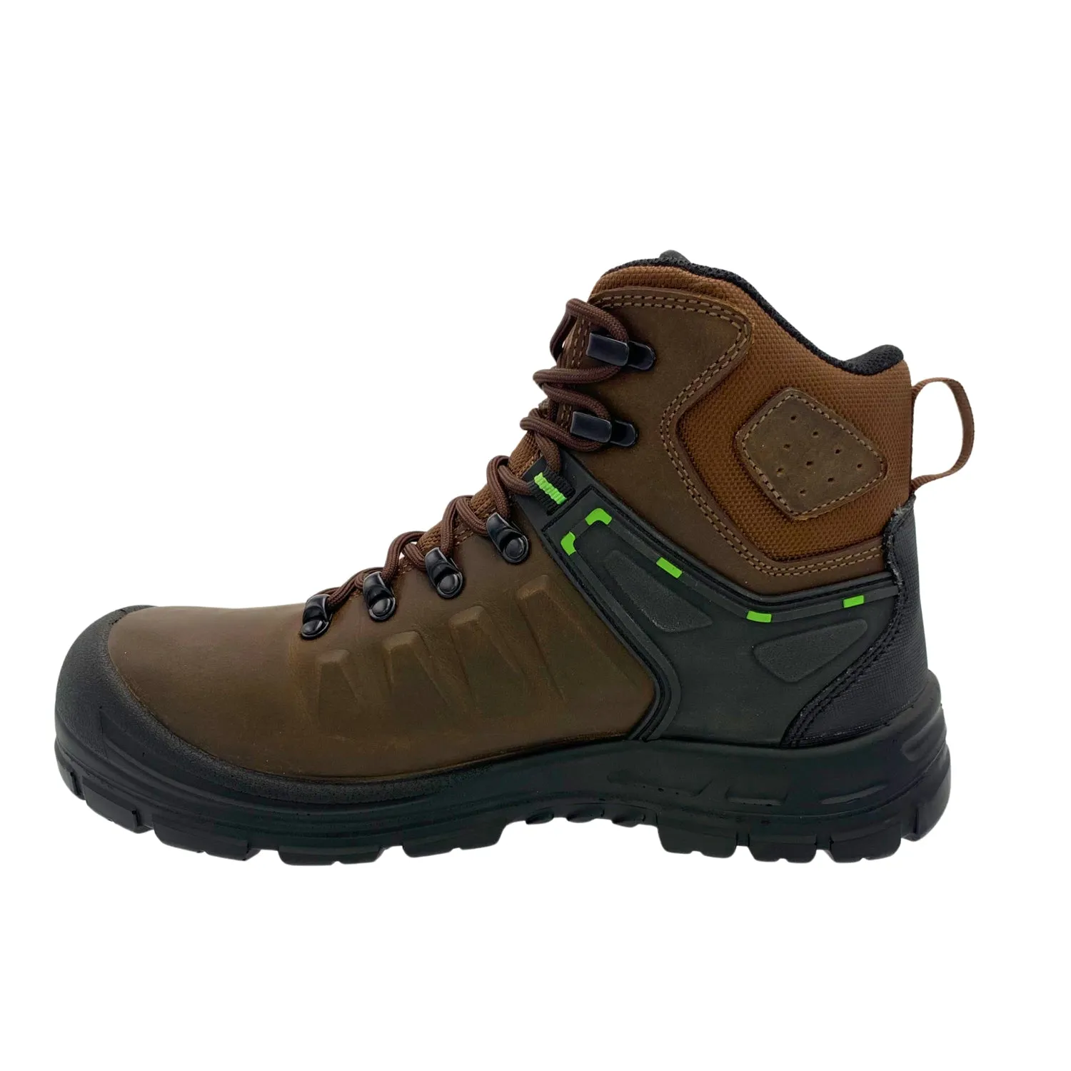 AdTec Mens 6in Waterproof Comp Toe Brown Leather Work Boots