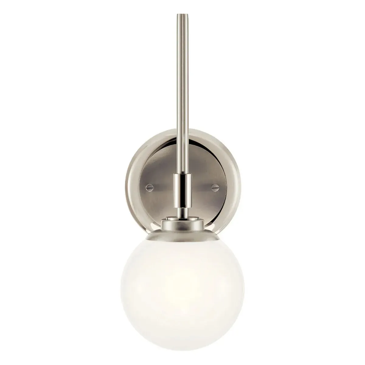 Benno 14" 1-Light Wall Sconce With Opal Glass, Polished Nickel Finish