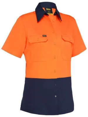 Bisley Women's Cool Lightweight Hi Vis Drill Shirt BL1895