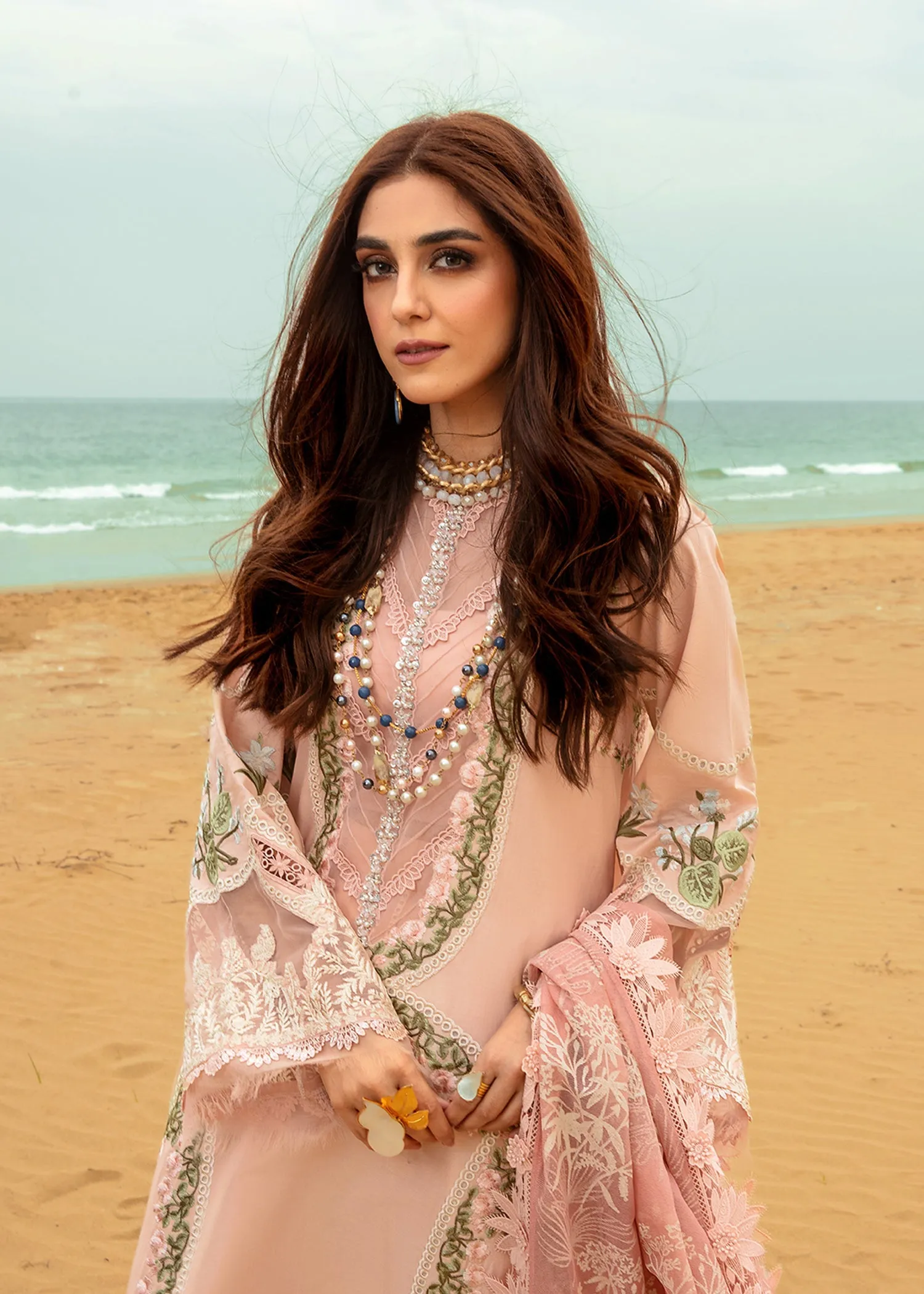 Crimson X Saira Shakira Luxury Lawn 2024 – Winds of Eden - Rose