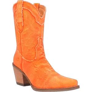 Dingo Ladies Y'all Need Dolly Orange Denim Fashion Western Snip Toe Boots