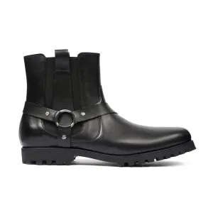 Haranu - Men's Black Calf Leather Jodhpur Boot