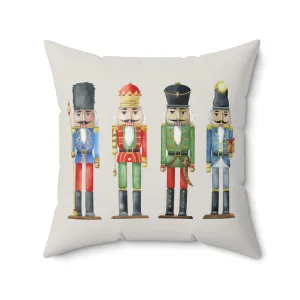 Holiday Nutcracker Toy Soldiers Faux Suede Cushion