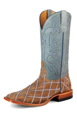 Horse Power by Anderson Bean Mens Gray Sinsation Leather Cowboy Boots