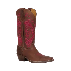 International M Women's Brown Pink Embroidered Boot