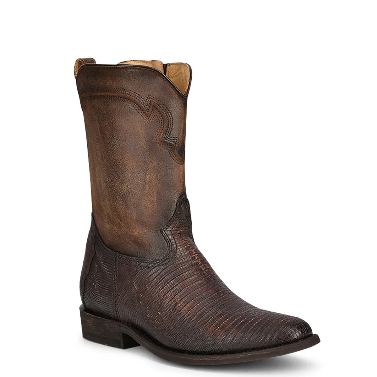 Mens Brown Lizard Western Boot