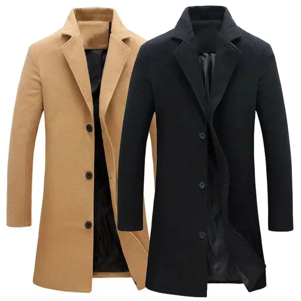 Men's Fashion Woollen Business Coat