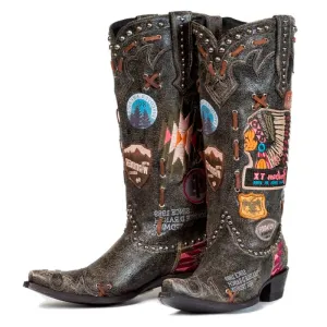 Native American Embroidery Patches Indian Cowboy Boots