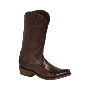 Pecos Bill Men's Brown Embroidered Snip Toe Boots