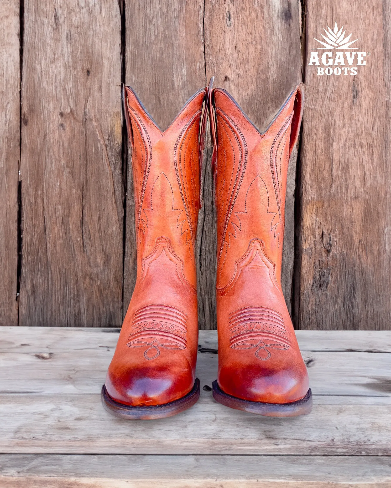 "MESTIZO" COGNAC | MEN ROUND TOE COWBOY BOOTS