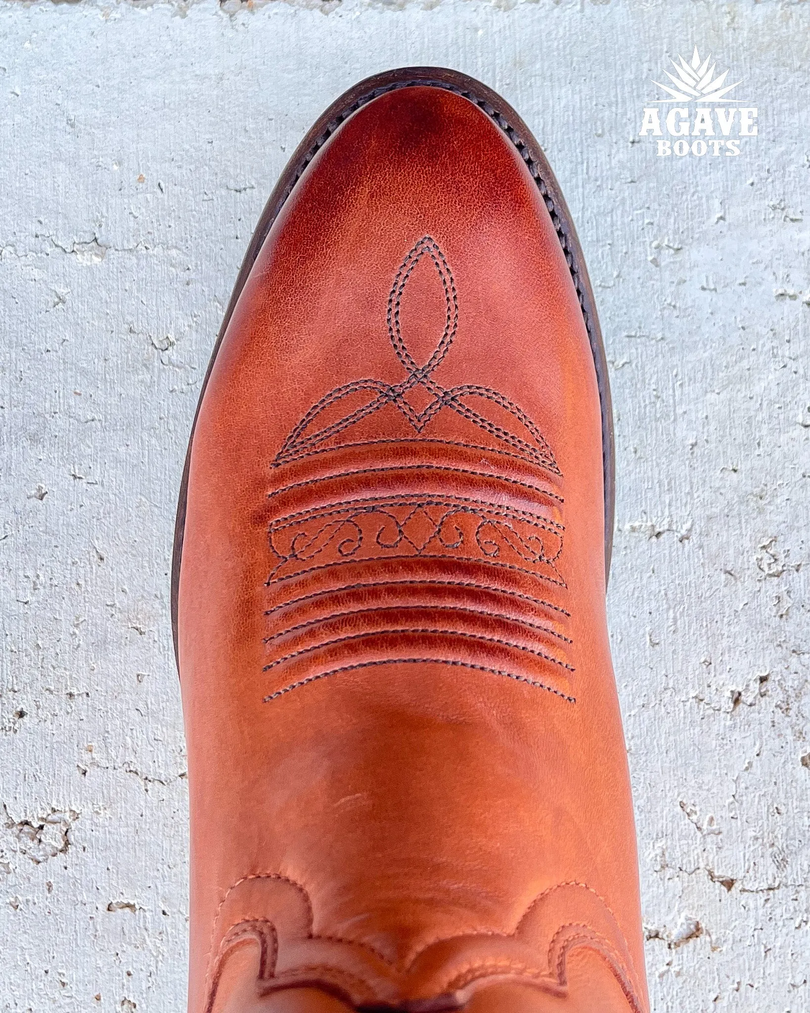 "MESTIZO" COGNAC | MEN ROUND TOE COWBOY BOOTS