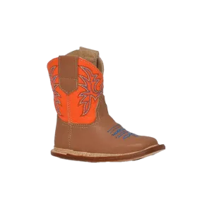 Ropper Footwear Kid's Cowboy Square Toe Brown Boots