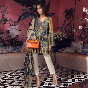 Sana Safinaz Muzlin Lawn Collection 2019 – 17B - Indian Mustard