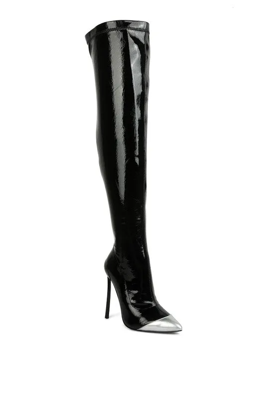 TEEK - Chimes High Heel Patent Long Boots