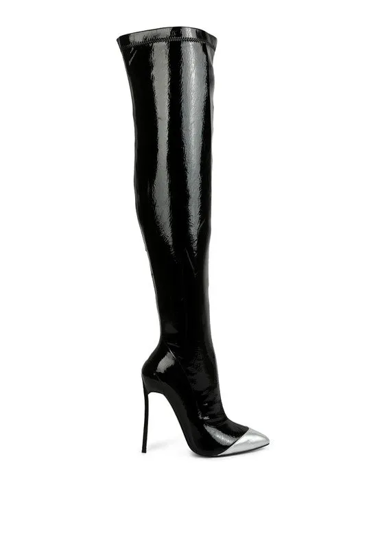 TEEK - Chimes High Heel Patent Long Boots