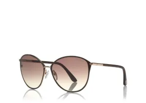 Tom Ford - Penelope Rose Gold Dark Brown Sunglasses - FT0320 - 5928F