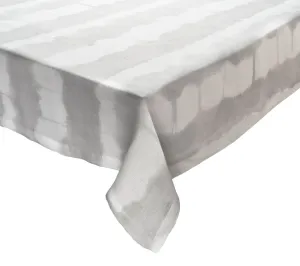 Watercolor Stripe Tablecloth in White & Gray by Kim Seybert