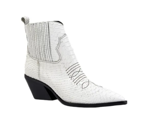 WESTERN SNAKE BOOTS - WHITE 39