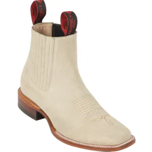 Women's Square Toe Suede Charro Boot - Bone