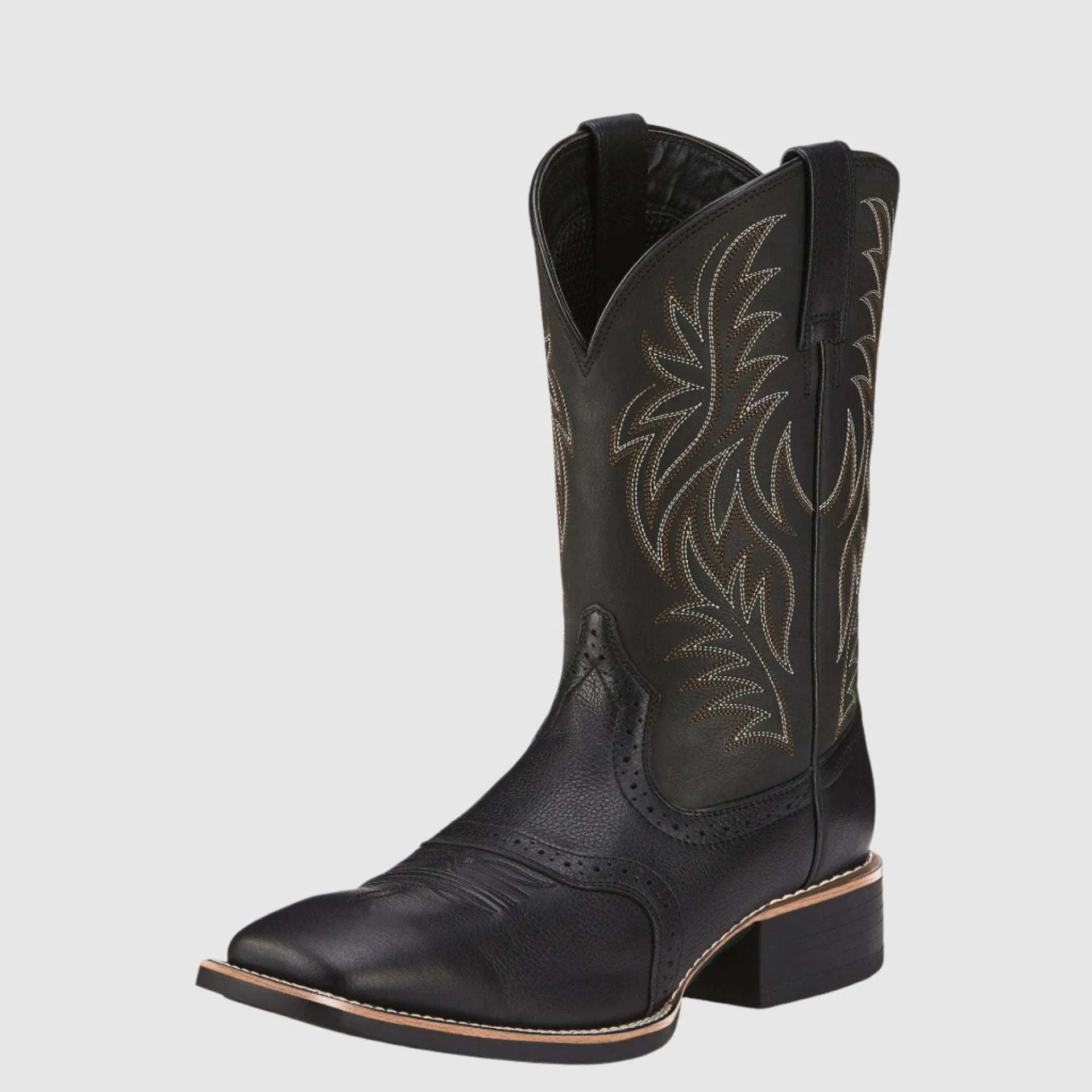 Women's Vintage Embroidered Stitching Wide Head Western Cowboy Boots